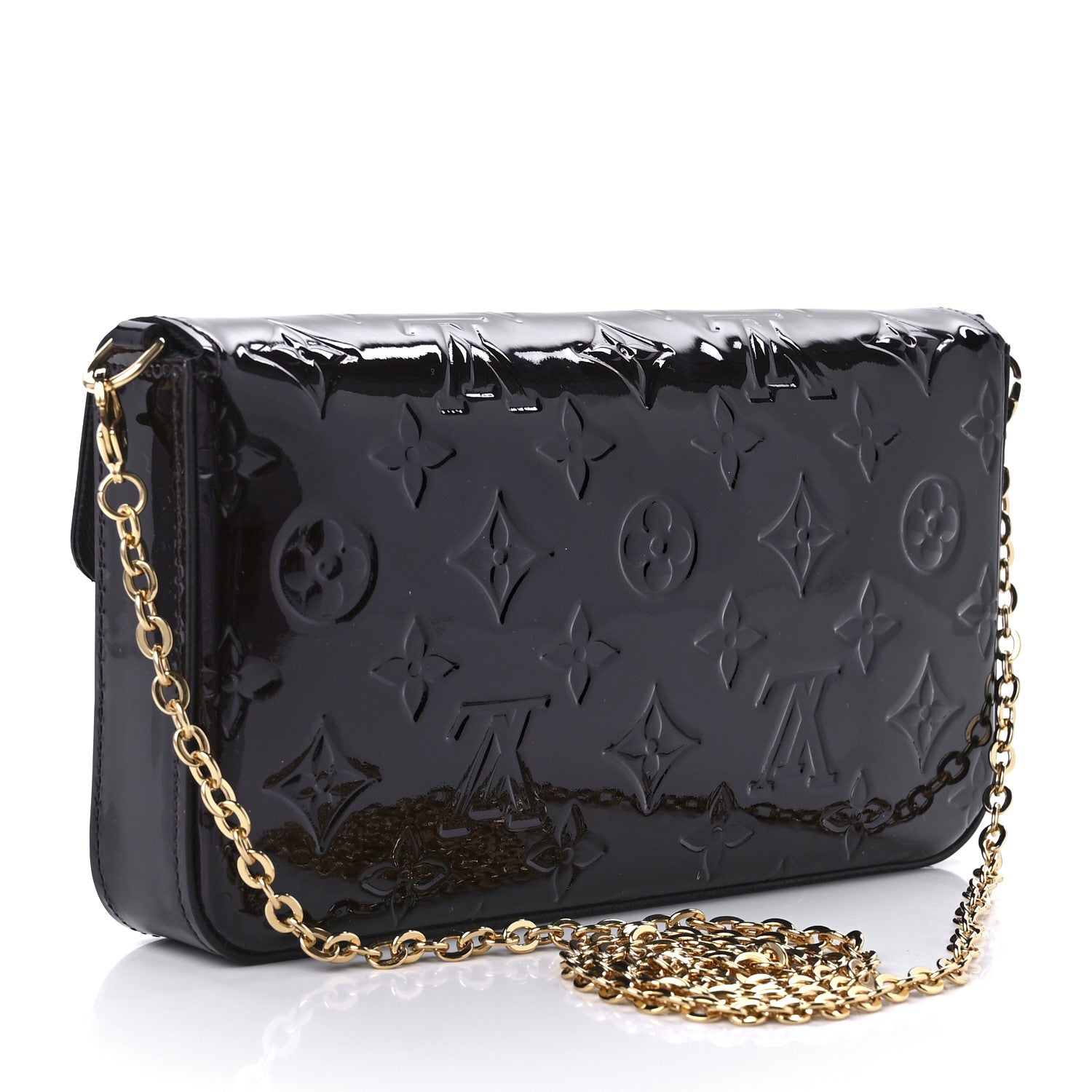 Louis Vuitton Vernis Pochette Felicie Chain Wallet Amarante 4 of 13