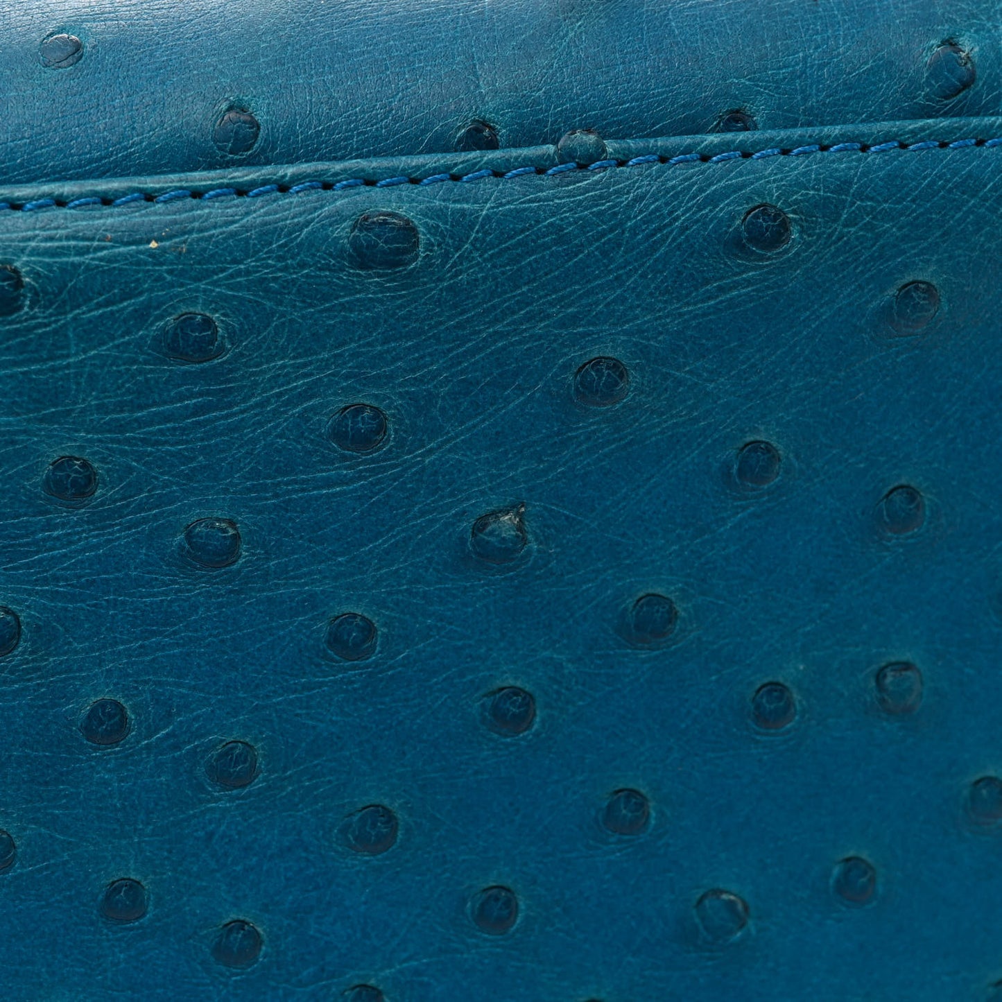 Ostrich Medium Lady Dior Blue