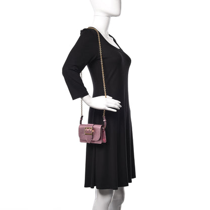 Burberry Metallic Grainy Calfskin Mini Buckle Bag Pale Orchid 2 of 8