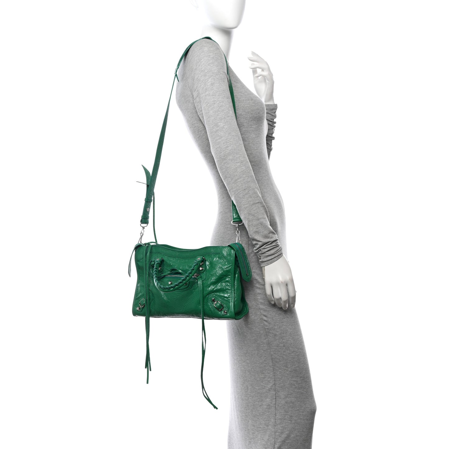 Agneau Classic Silver Hardware S City Magic Green