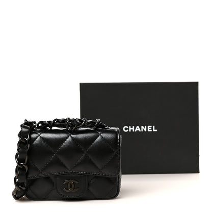 Chanel Lambskin Quilted Mini Chain Belt Bag So Black 11 of 11