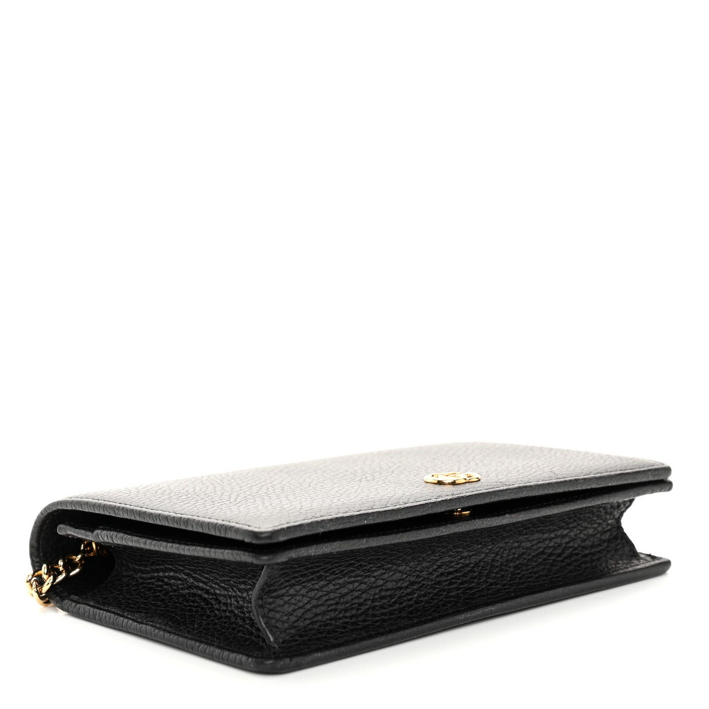 Dollar Calfskin Mini GG Marmont Chain Wallet Black