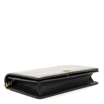 Gucci Dollar Calfskin Mini GG Marmont Chain Wallet Black 4 of 9
