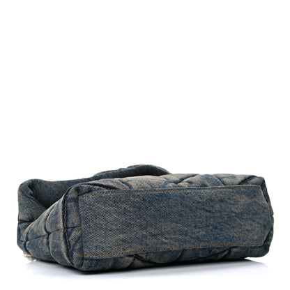 Saint Laurent Denim Quilted Toy Loulou Puffer Monogram Chain Satchel Blue Cinnamon 3 of 11