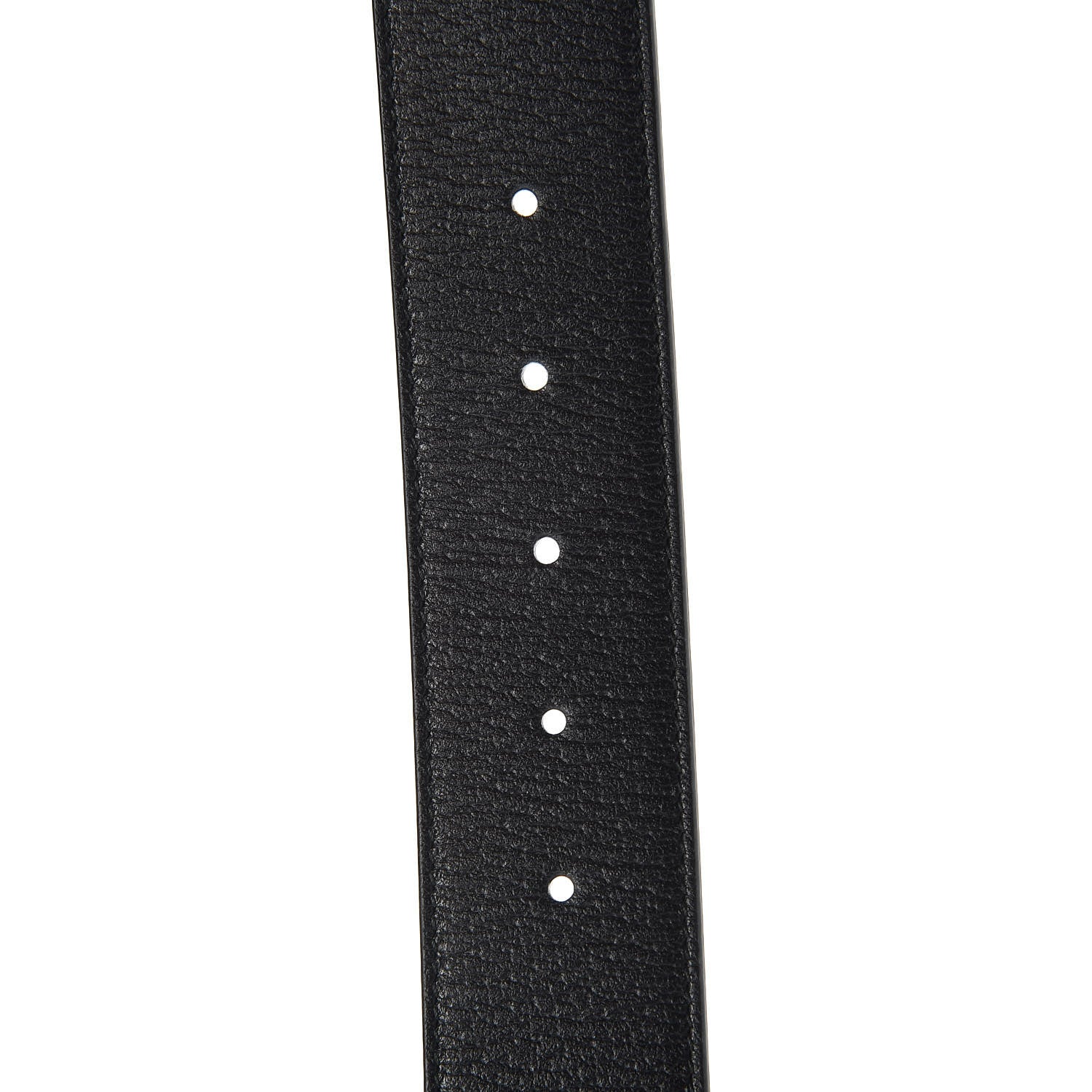 Gucci Textured Dollar Calfskin Nickel Double G 40mm Belt 85 34 Black 5 of 5