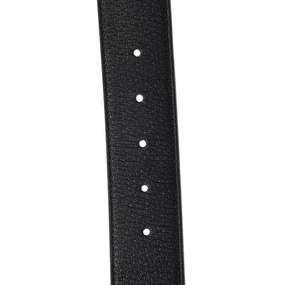 Gucci Textured Dollar Calfskin Nickel Double G 40mm Belt 85 34 Black 5 of 5