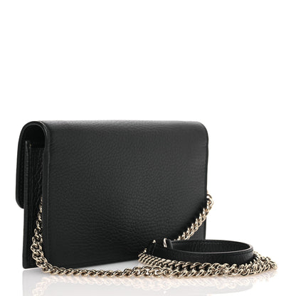Gucci Dollar Calfskin Interlocking G Chain Wallet Black 3 of 13