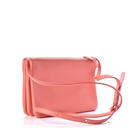 Celine Lambskin Small Trio Crossbody Bag Lipstick 3 of 13