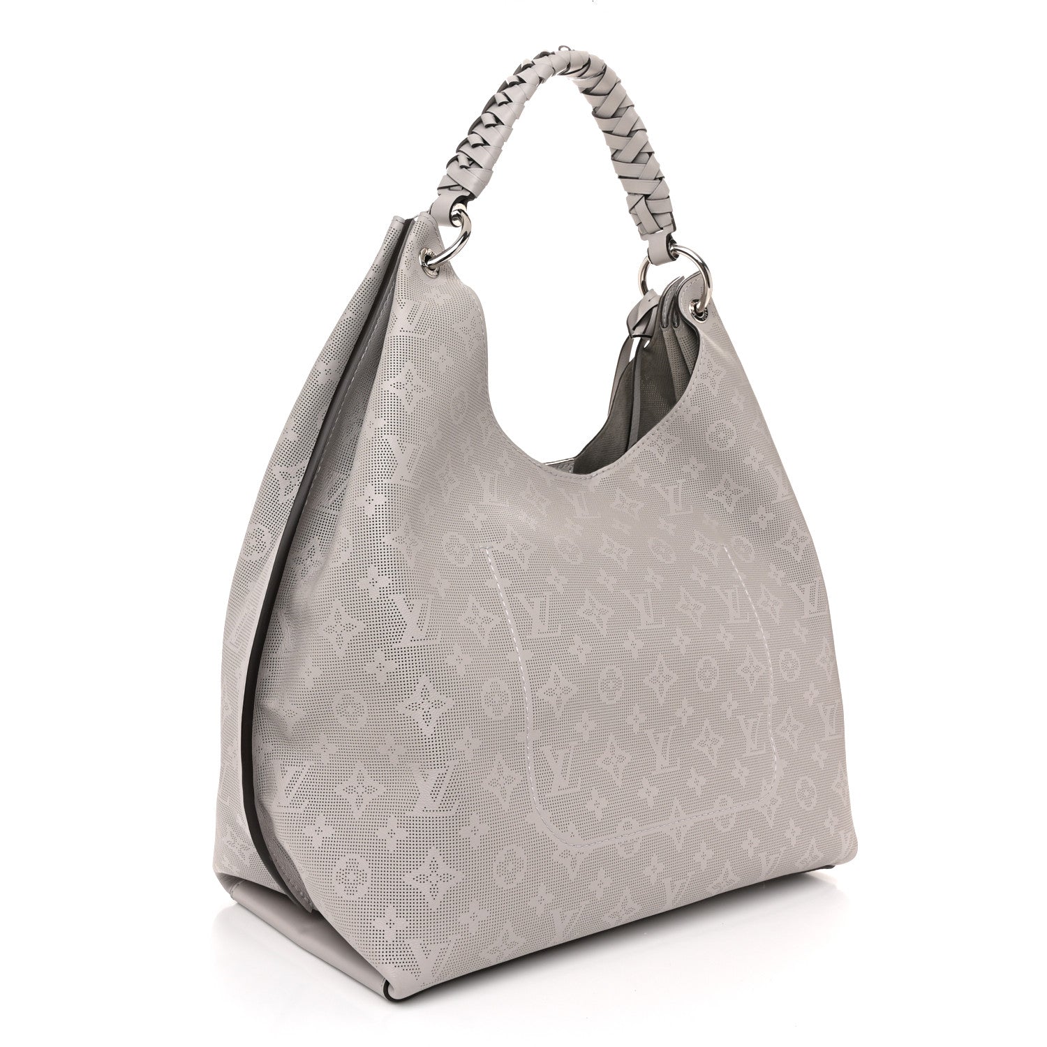 Louis Vuitton Reverse Mahina Carmel Hobo Gris Souris Gray 3 of 9