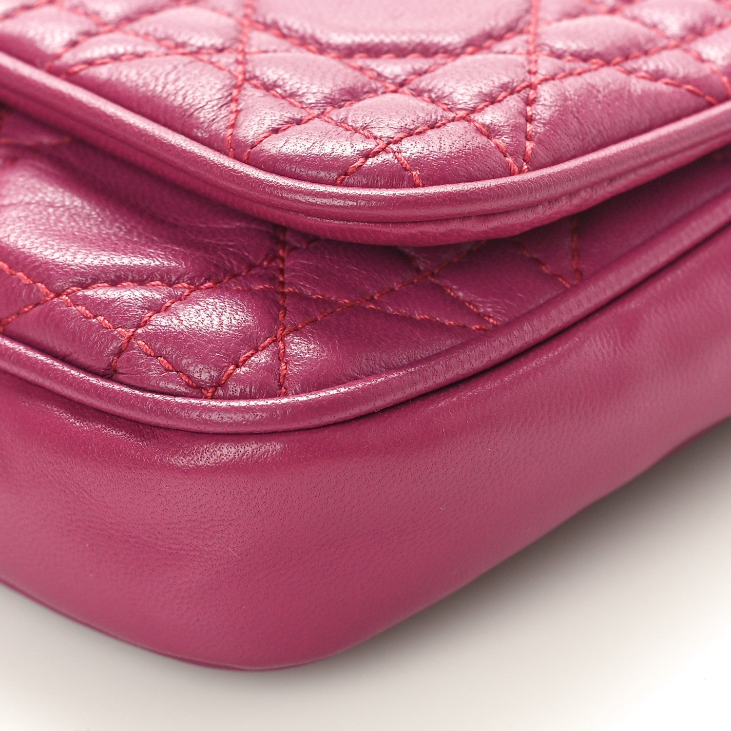 Christian Dior Lambskin Cannage Lady Dior Pochette Frambroise 9 of 9
