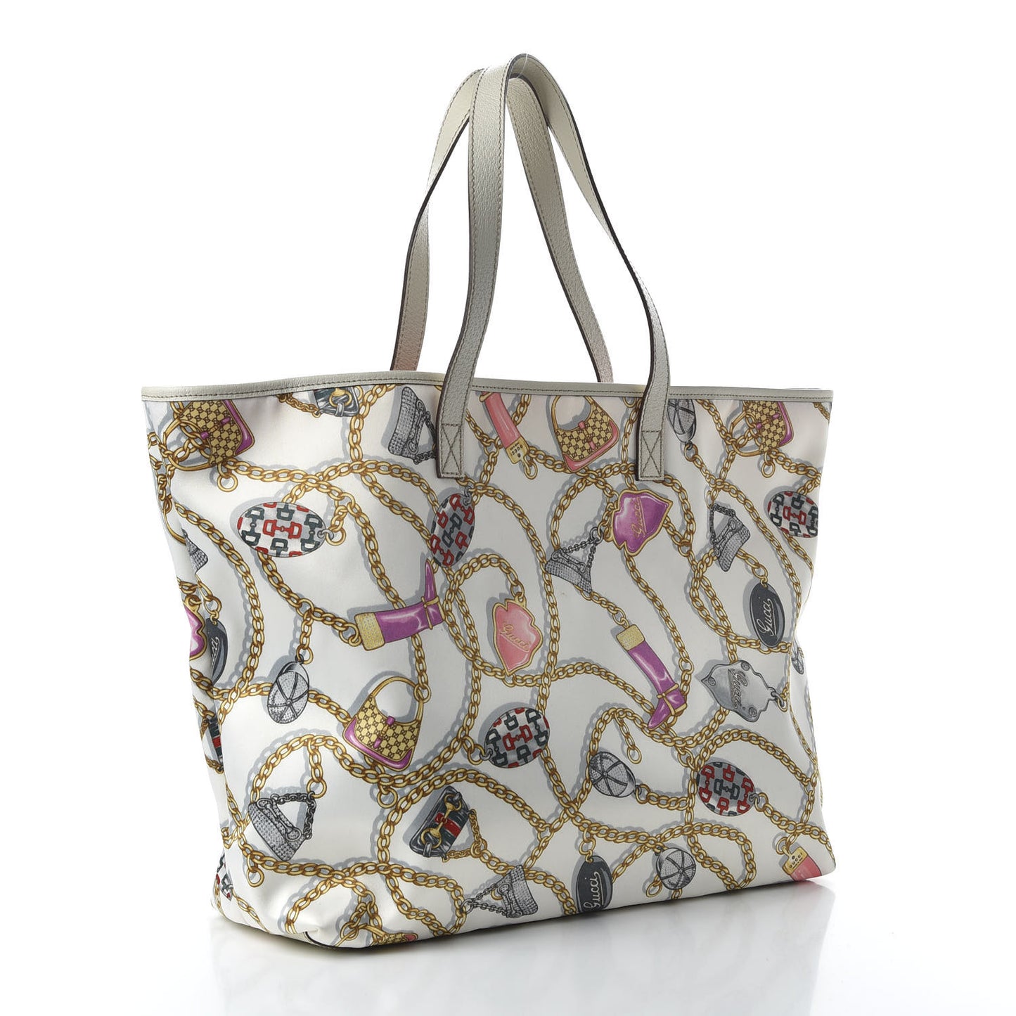 Nylon Print Tote White