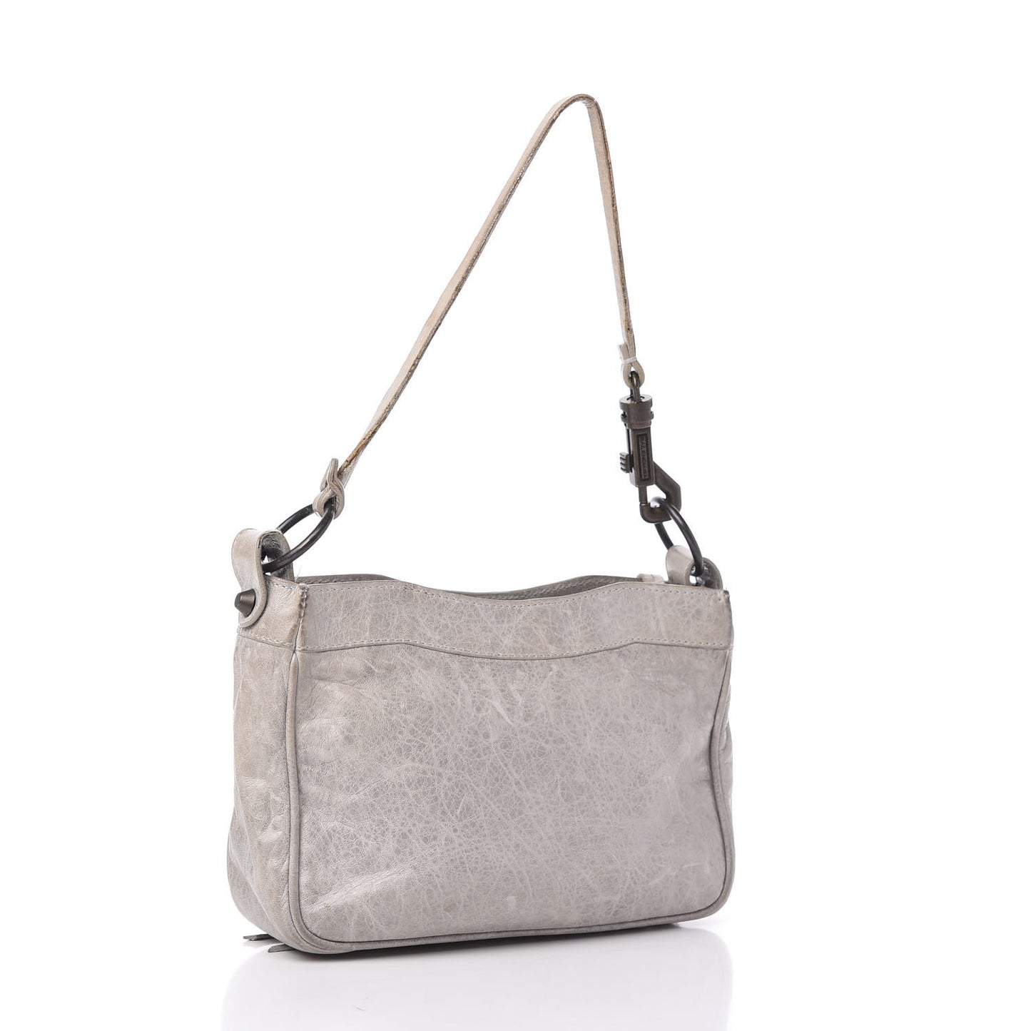 Agneau Classic Hardware Shoulder Bag Argent