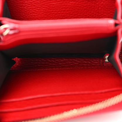 Gucci Pebbled Calfskin Soho Compact Disco Zip Around Wallet Vibrant Red 5 of 8
