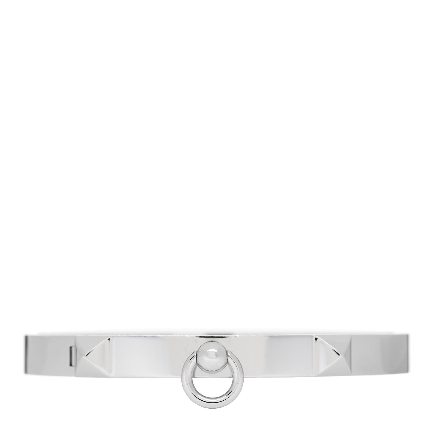 Hermes 18K White Gold PM Collier De Chien Bracelet XS 1 of 4