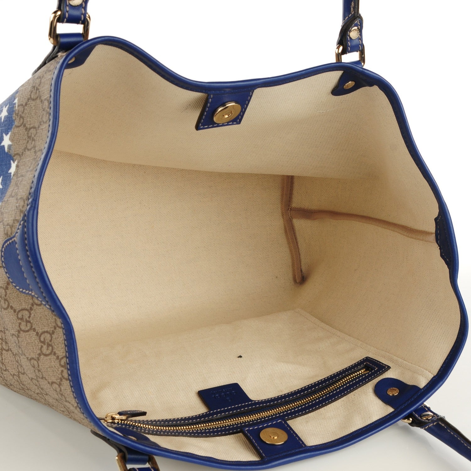 Gucci GG Plus Monogram Medium USA Flag Unicef Tote Blue 5 of 8
