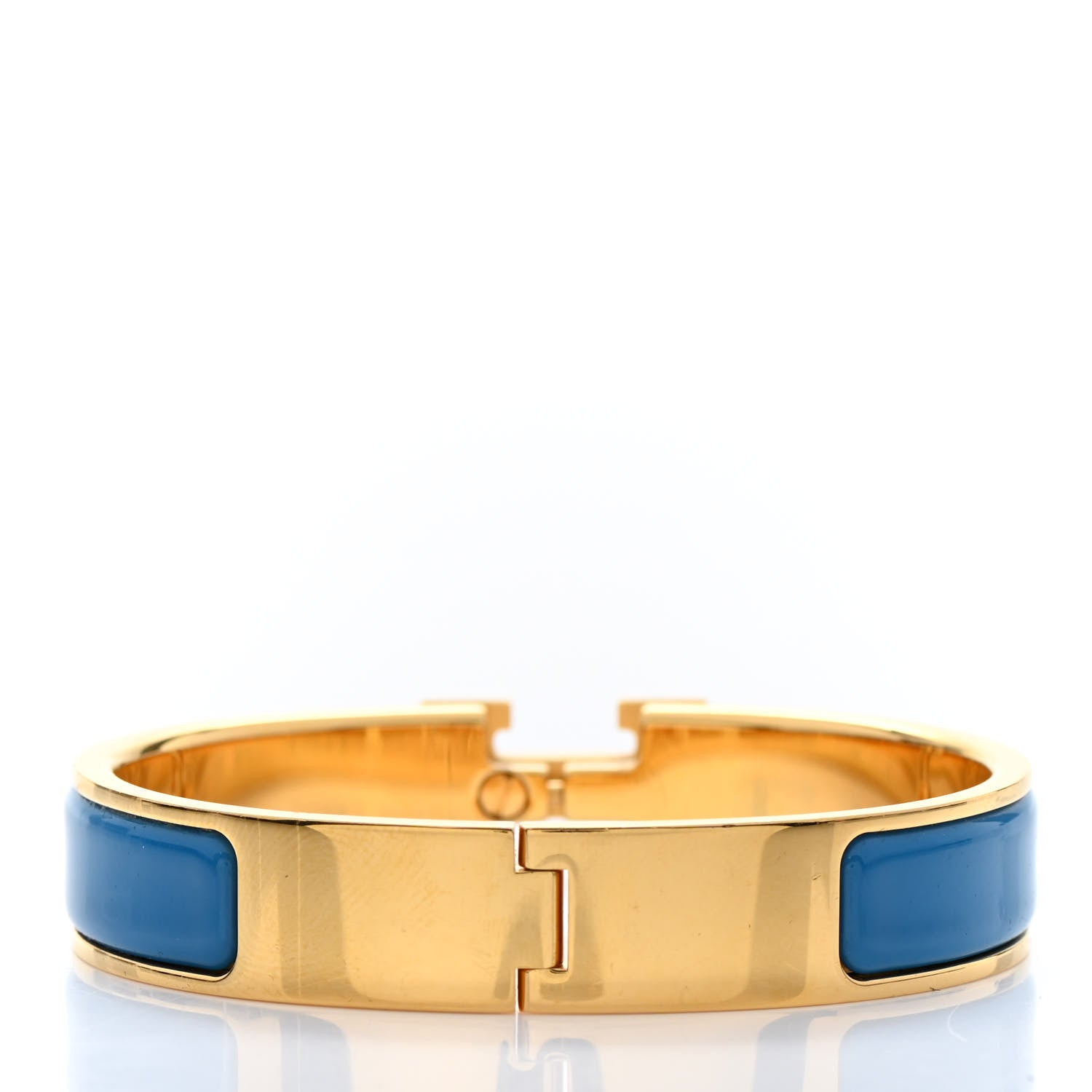 Hermes Enamel Narrow Clic Clac H Bracelet PM Bleu Jodhpur 3 of 5