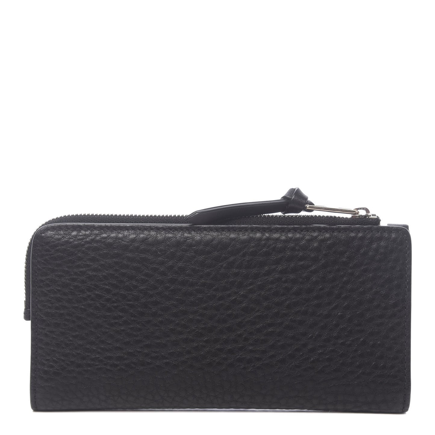 Grainy Calfskin Zip Wallet Black
