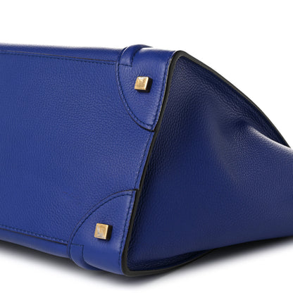 Celine Drummed Calfskin Mini Luggage Indigo 10 of 10
