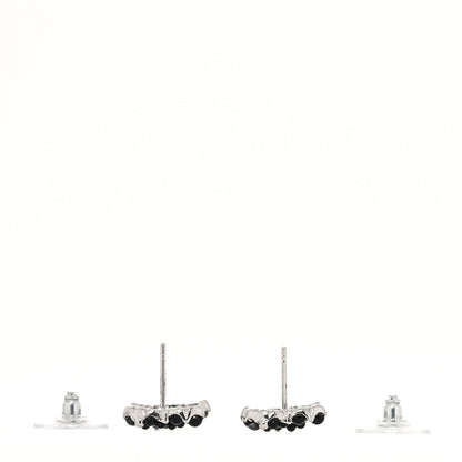 Chanel Ruthenium Studded Pearl CC Earrings Black 3 of 4