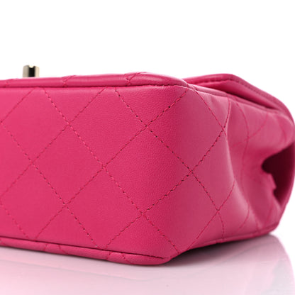 Chanel Lambskin Quilted Mini Rectangular Flap Fuchsia 9 of 10