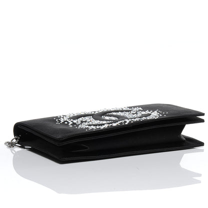 Chanel Satin Diamante Evening Clutch Bag Black 4 of 8
