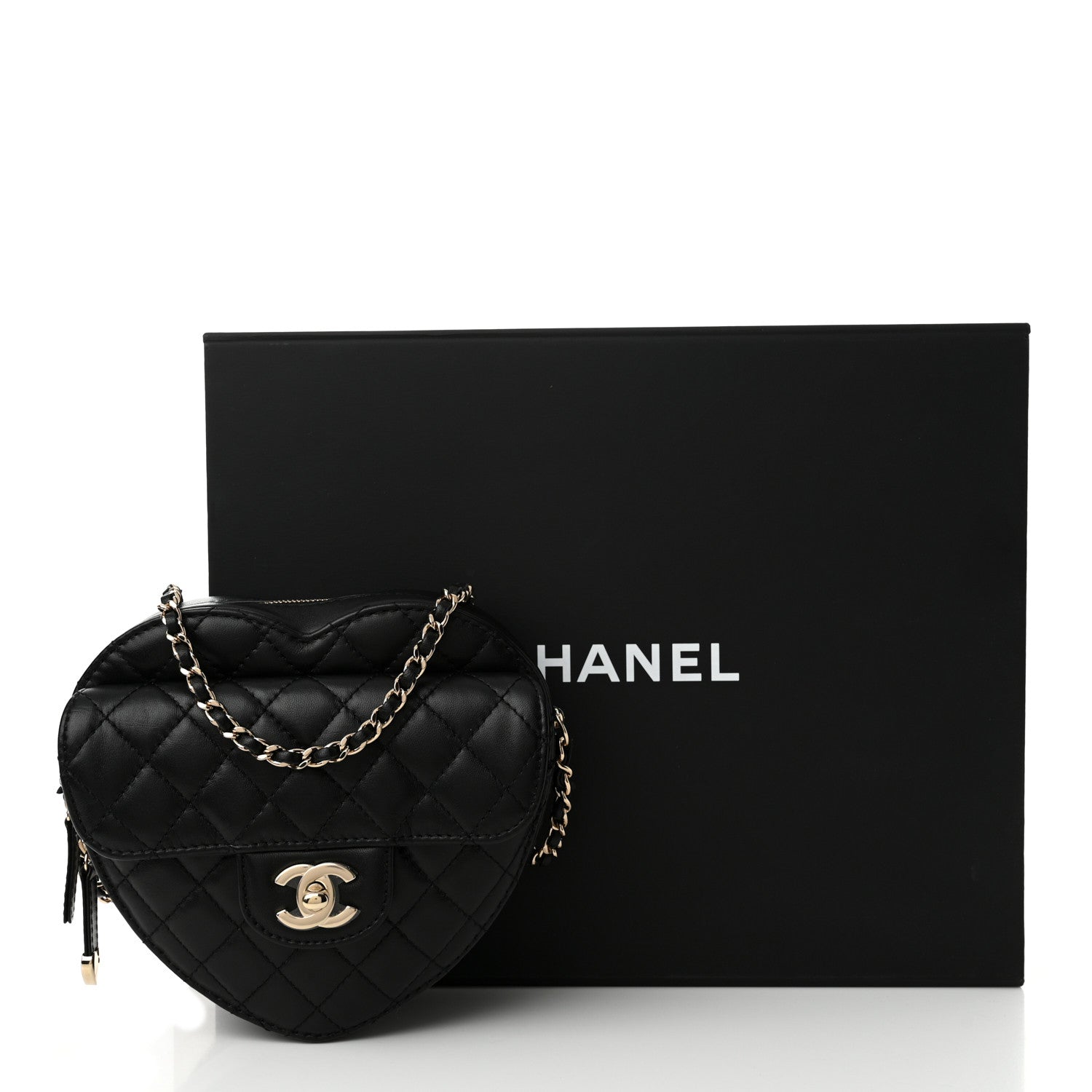 Chanel Lambskin Quilted CC In Love Heart Bag Black 11 of 11