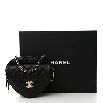 Chanel Lambskin Quilted CC In Love Heart Bag Black 11 of 11