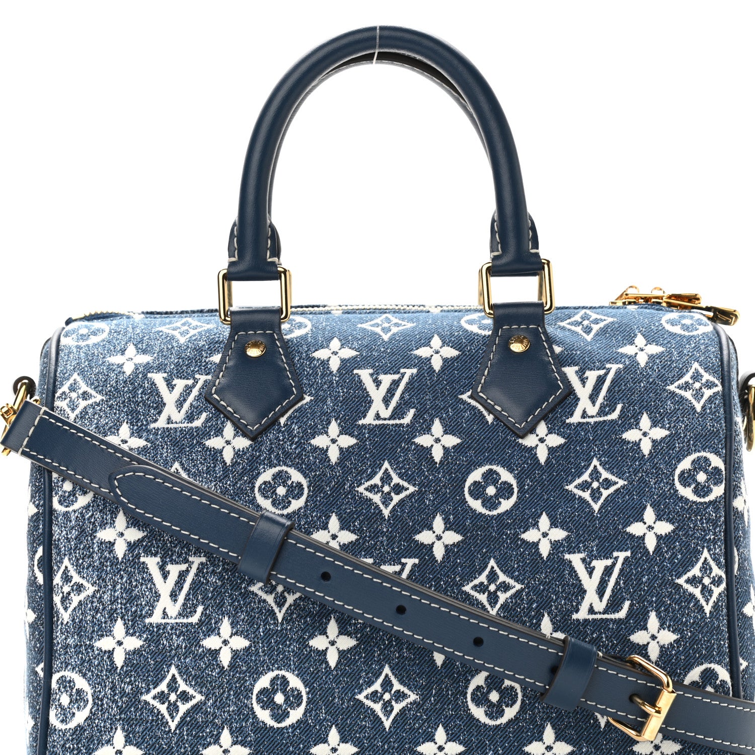 Louis Vuitton Monogram Jacquard Denim Speedy Bandouliere 25 Bleu 8 of 10
