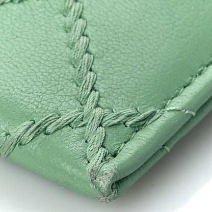 Chanel Lambskin Double Stitch Card Holder Green 10 of 11