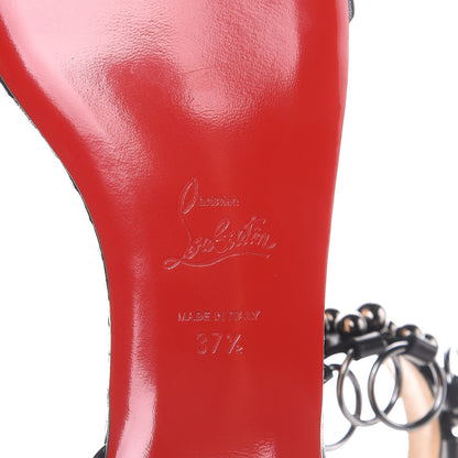 Christian Louboutin Shiny Nappa Lame Sirene Gypsoflat Sandals 37.5 Black 6 of 8