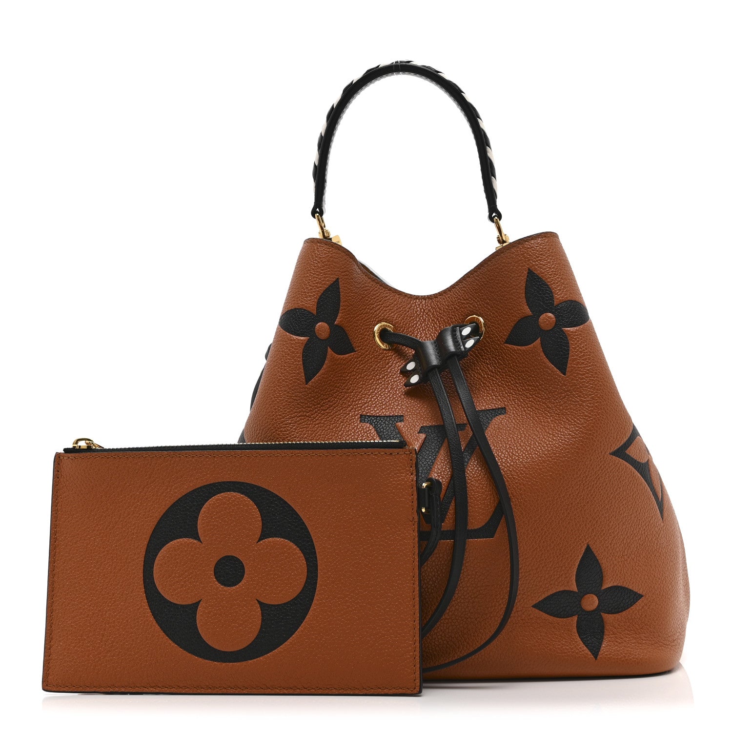 正規品VUITTONバック Louis Vuitton Empreinte Monogram Giant Crafty Neonoe MM Caramel