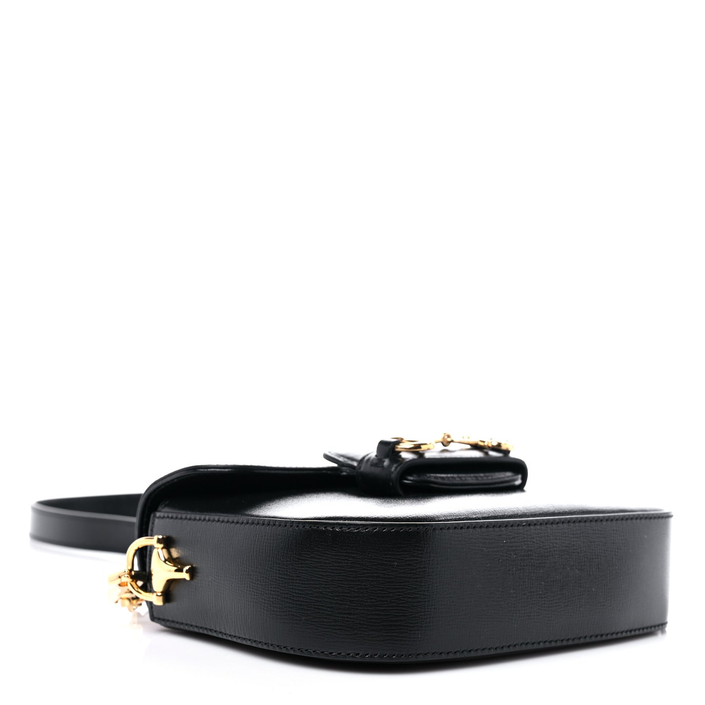 Azalea Calfskin Web Mini Horsebit 1955 Shoulder Bag Black