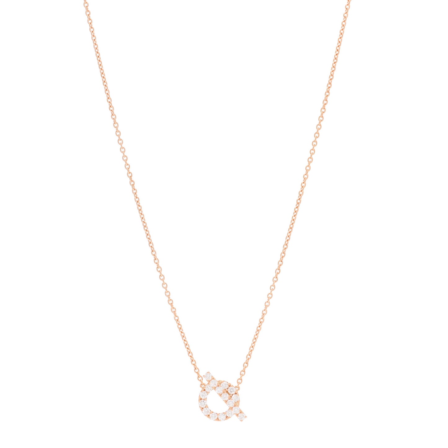 18K Rose Gold Diamond Finesse Pendant Necklace