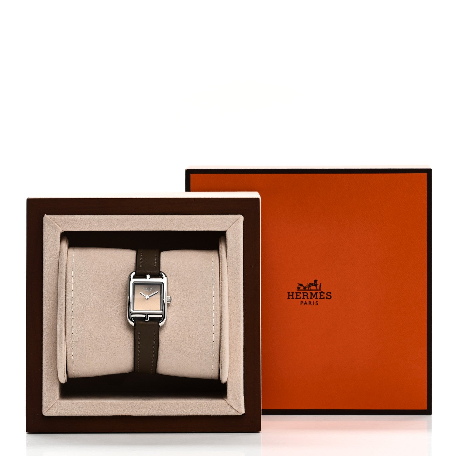 Hermes Stainless Steel Swift 21mm Cape Cod Quartz Watch Etoupe 5 of 5