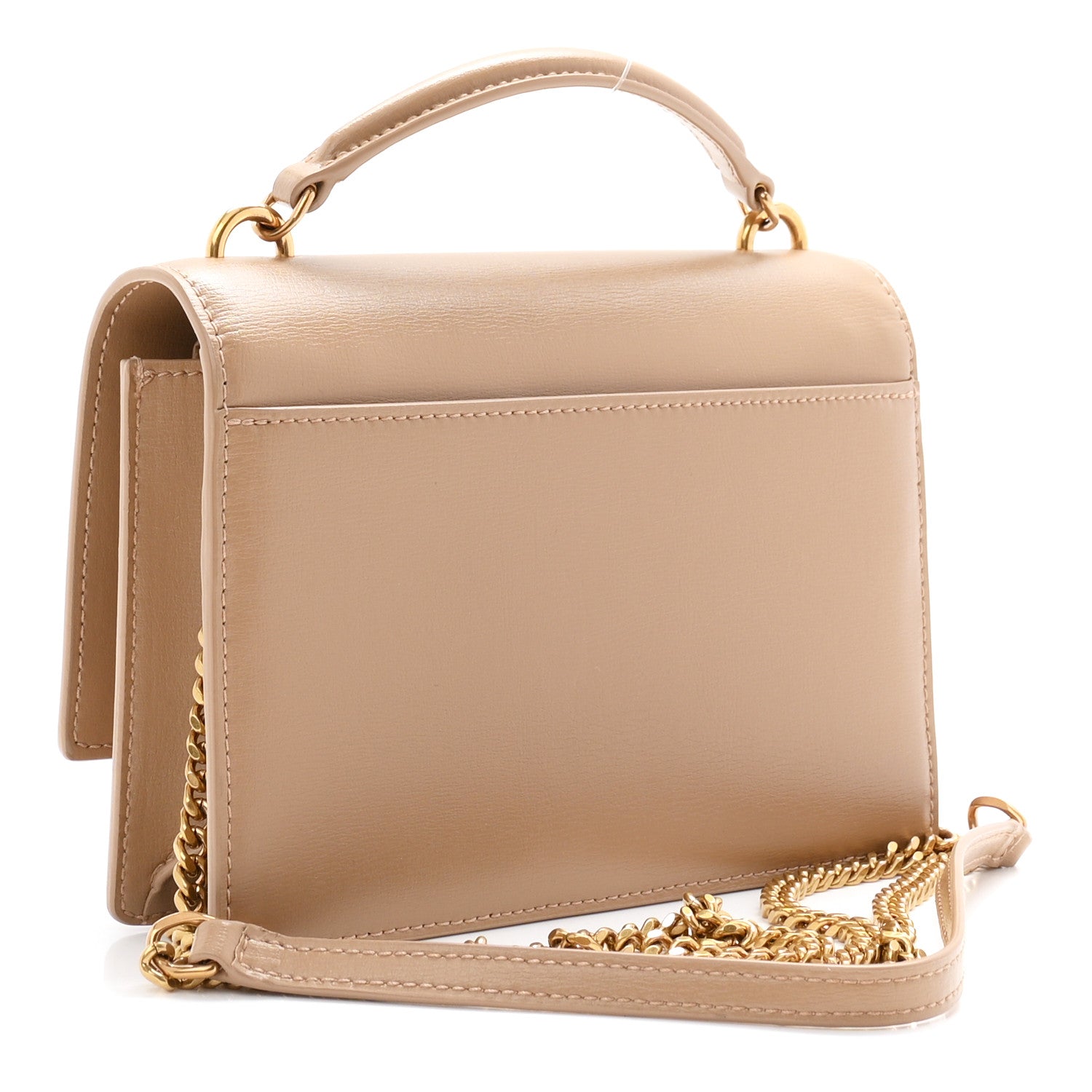 Saint Laurent Calfskin Monogram Sunset Chain Wallet Dark Toffee 3 of 11