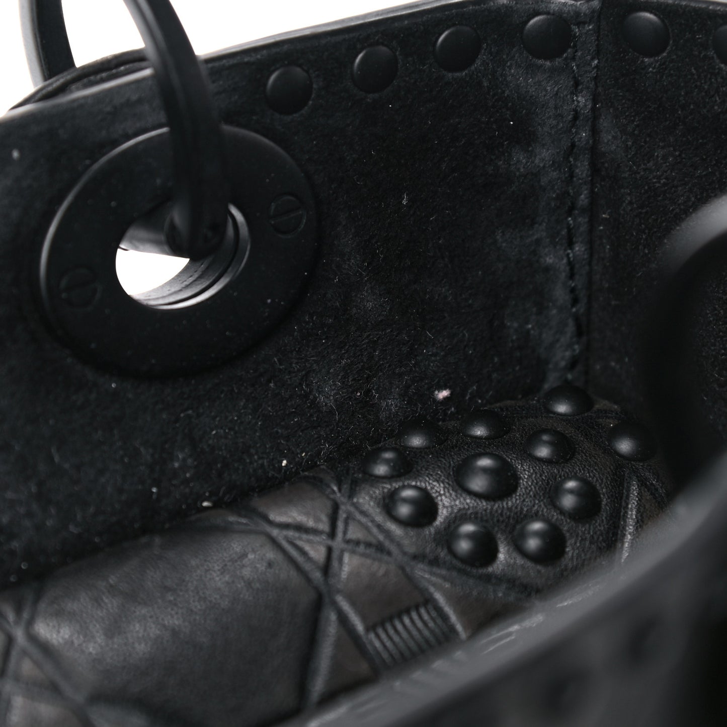 Lambskin Studded Matte Cannage Medium Lady Dior So Black