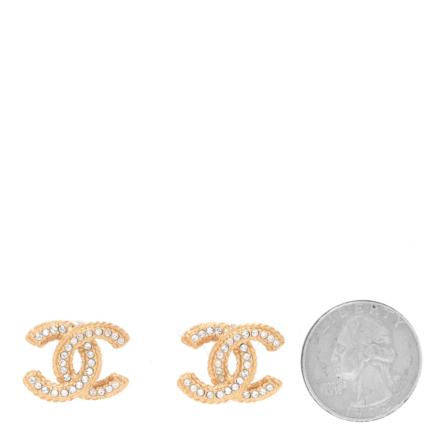 Crystal 90’s Icon CC Stud Earrings Gold