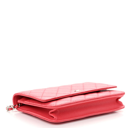 Chanel Caviar Quilted Wallet on Chain WOC Coral 4 of 13