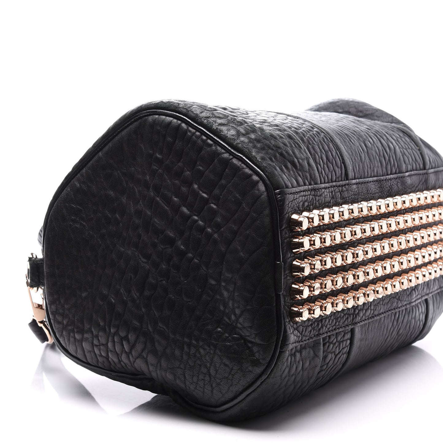 Pebbled Lambskin Rocco Black Rose Gold Hardware