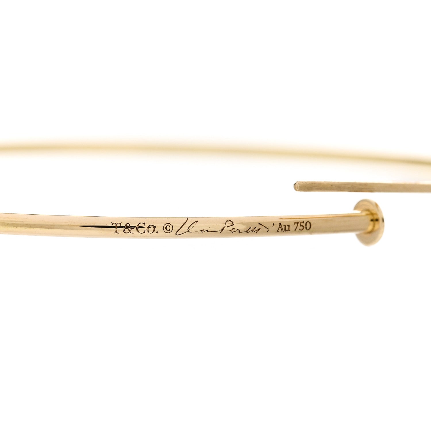 Tiffany 18K Yellow Gold Diamond Medium Elsa Peretti Hoop Earrings 4 of 4