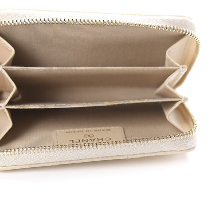 Chanel Lambskin Quilted 19 Zip Around Coin Purse Wallet Beige 5 of 8