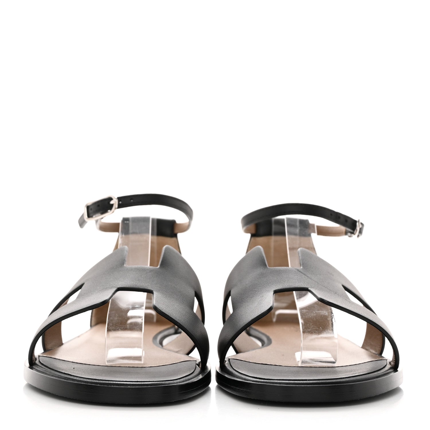 Hermes Calfskin Santorini Sandals 39 Black 2 of 9