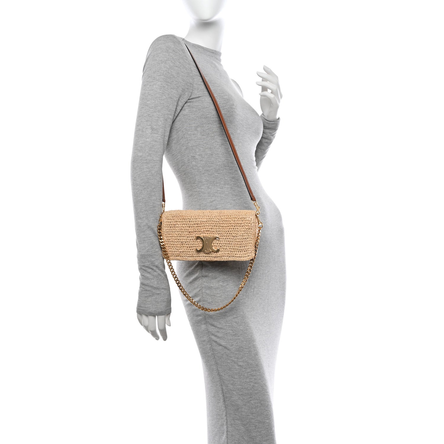 Celine Raffia Calfskin Multipochette Natural 2 of 11
