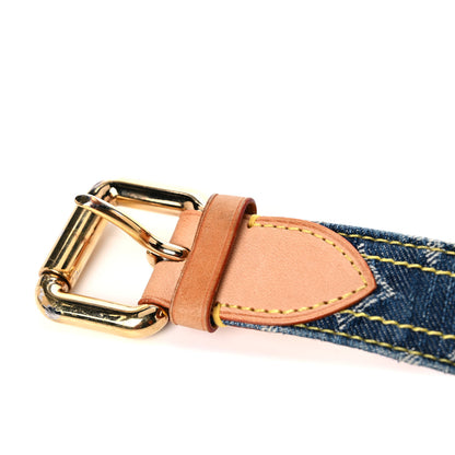 Louis Vuitton Monogram Denim Belt 80 32 Blue 10 of 11