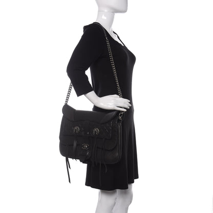 Chanel Calfskin Quilted Dallas Saddle Bag Black 2 of 10