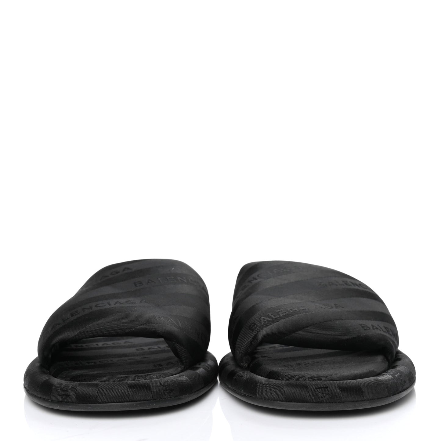 Nylon Jacquard Diagonal Logo Hotel Slide Sandals 35 Black