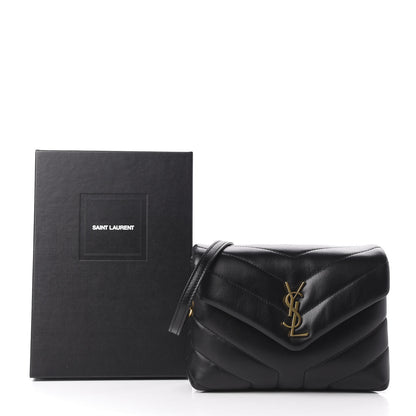 Saint Laurent Calfskin Y Quilted Monogram Toy Loulou Crossbody Bag Black 11 of 11