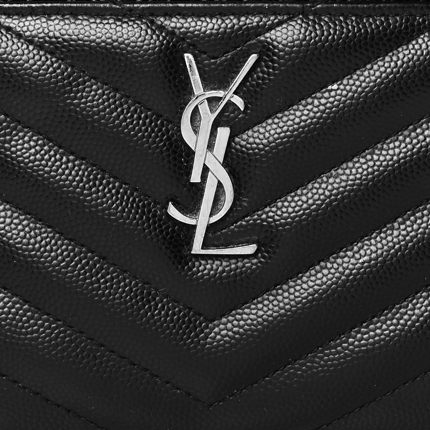 Grain De Poudre Chevron Monogram Bill Pouch Black