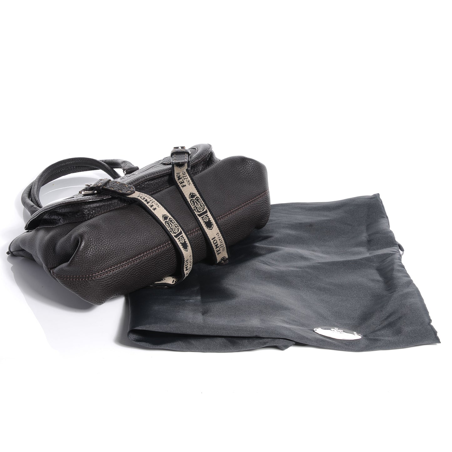 Calfskin Romano Selleria Handbag Dark Brown