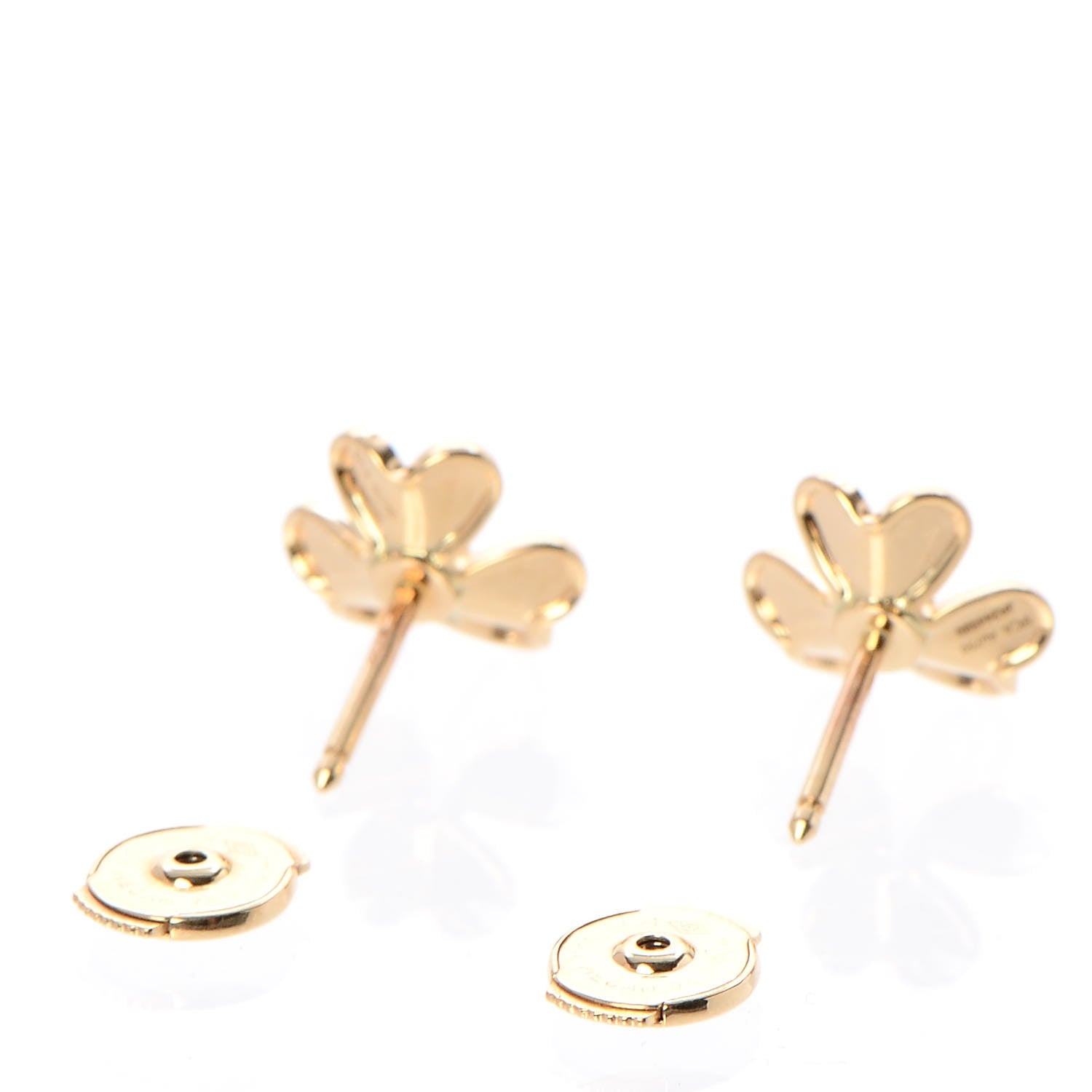 Van Cleef & Arpels 18K Yellow Gold Diamond Mini Frivole Earrings 3 of 5